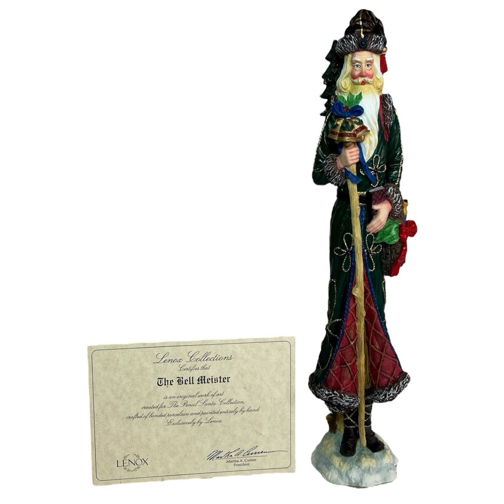 Lenox 1996 Pencil Santa "The Bell Meister" Christmas Figurine Vintage EUC W/ COA